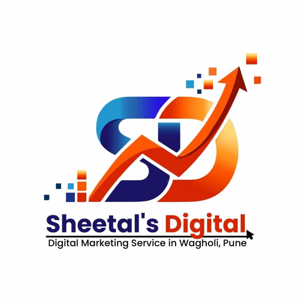 Sheetal’s Digital Marketing Service logo with growth arrow design in Wagholi, Pune